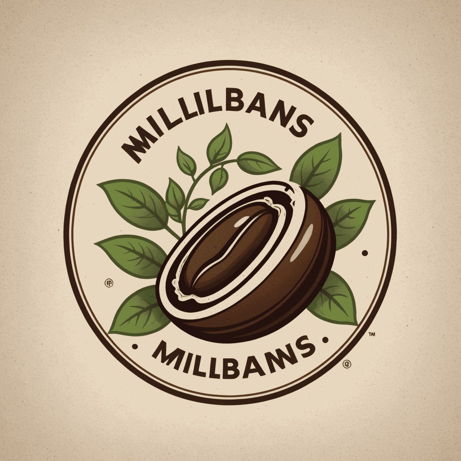 Millbeans App logo featuring a stylized coffee bean and mill