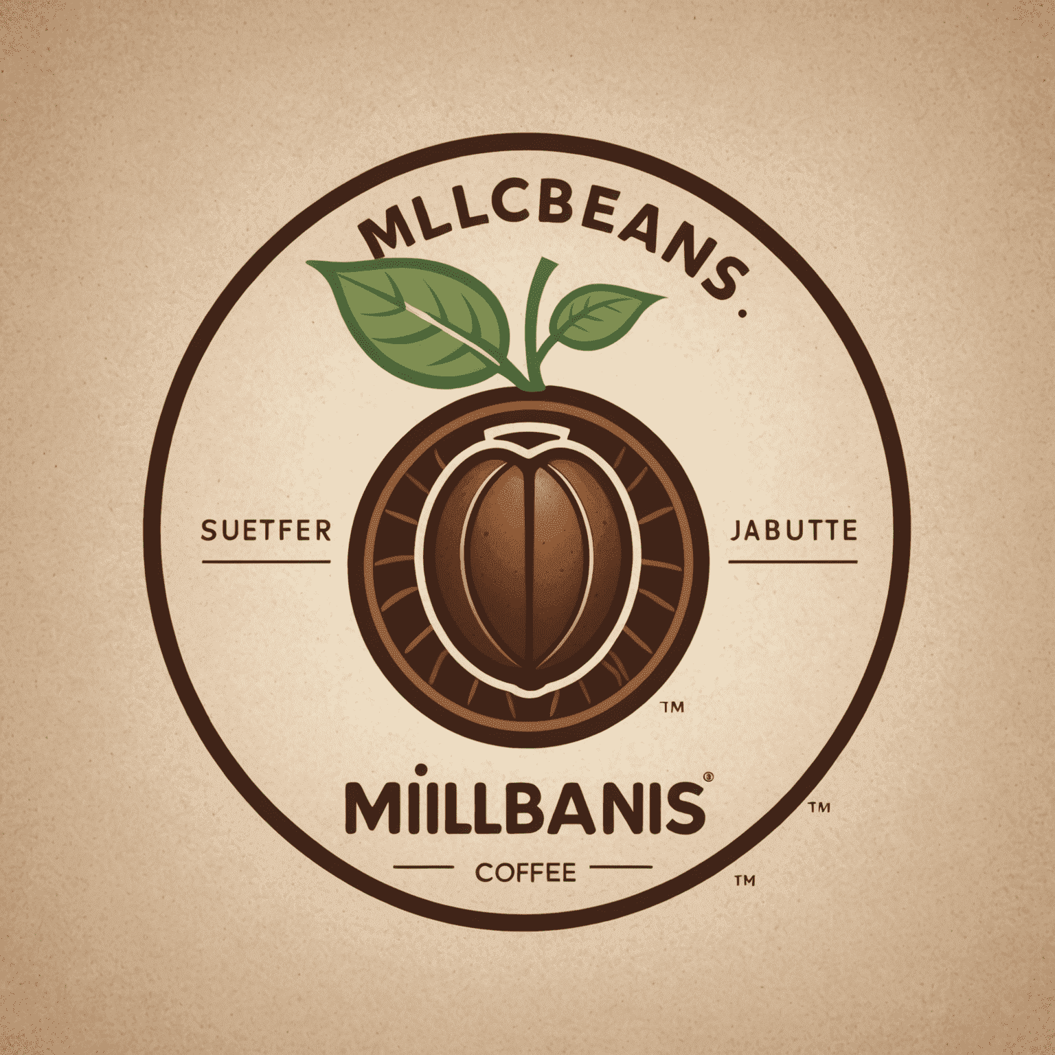 Millbeans App logo featuring a stylized coffee bean and mill