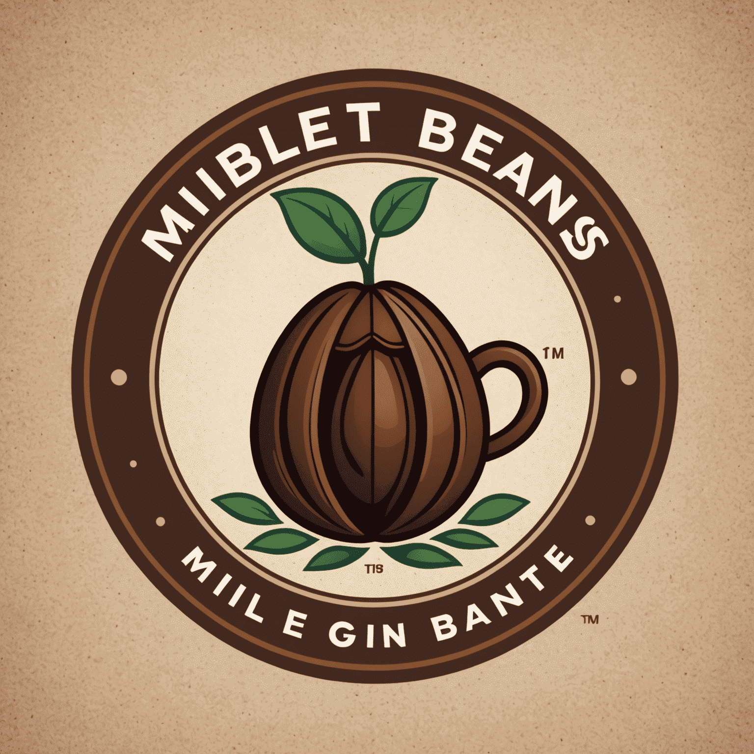 Millbeans App logo featuring a stylized coffee bean and mill